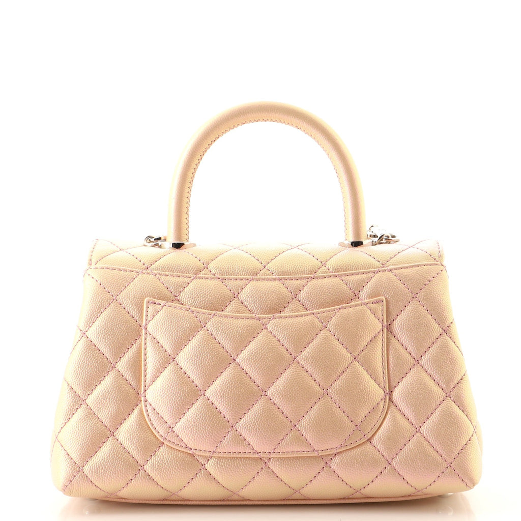 Coco Top Handle Bag Quilted Caviar Mini