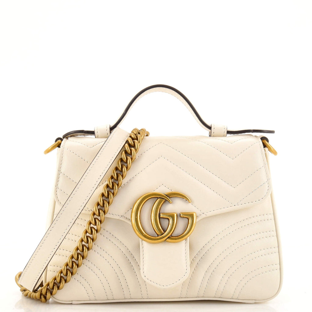 GG Marmont Top Handle Flap Bag Matelasse Leather Mini
