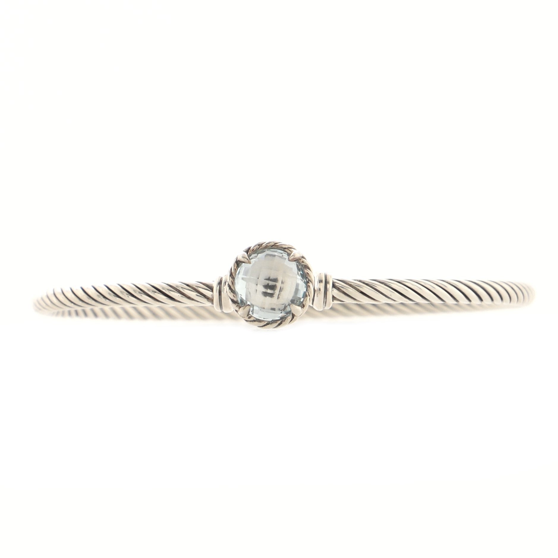 Chatelaine Dome Bracelet Sterling Silver with Blue Topaz 3mm