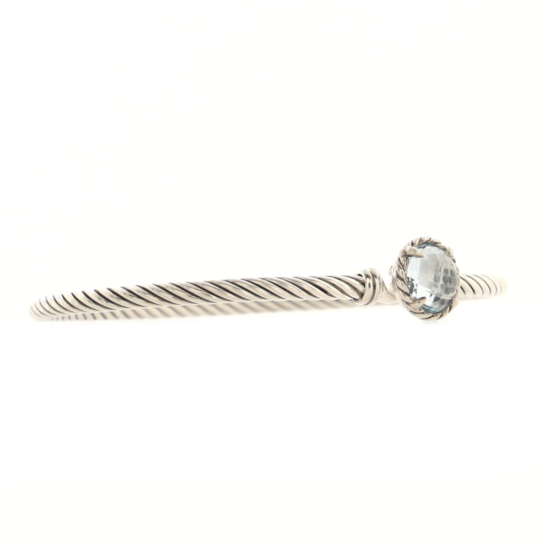 Chatelaine Dome Bracelet Sterling Silver with Blue Topaz 3mm