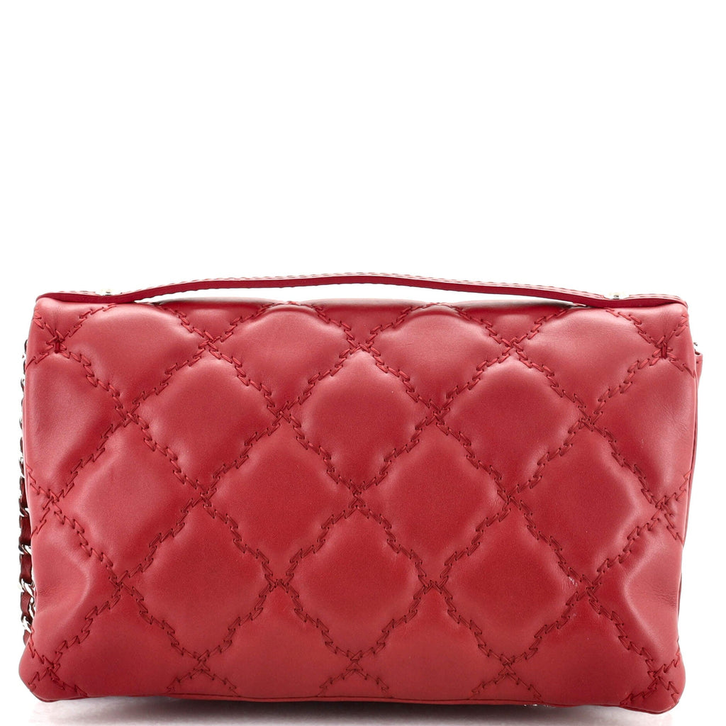 Double Stitch Hamptons Flap Bag Quilted Calfskin Mini