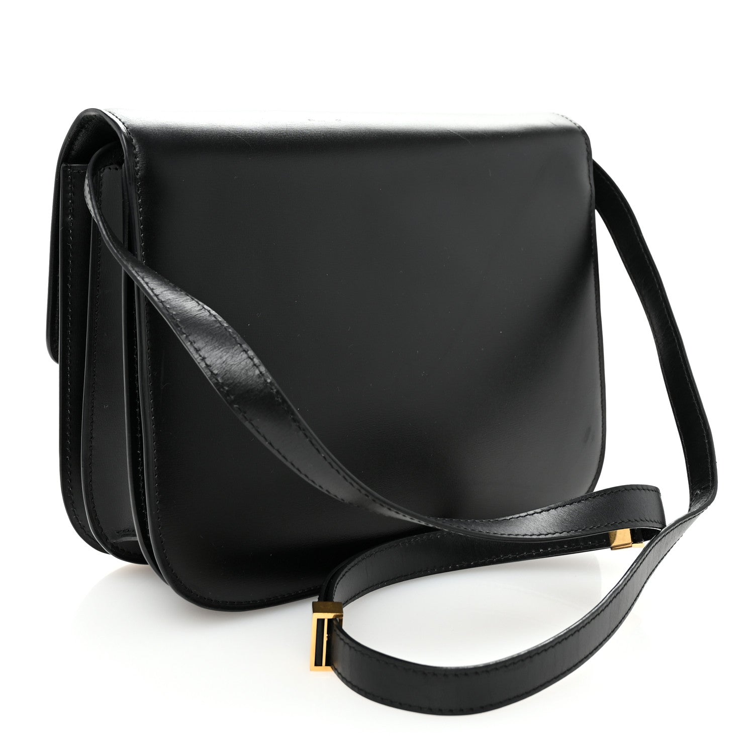 Box Calfskin Medium Classic Box Flap Bag Black
