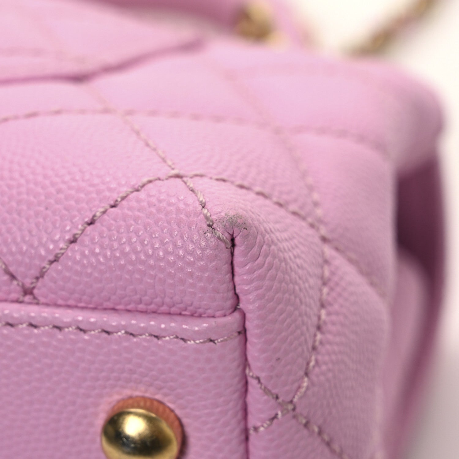 Caviar Quilted Extra Mini Coco Chain Handle Flap Pink