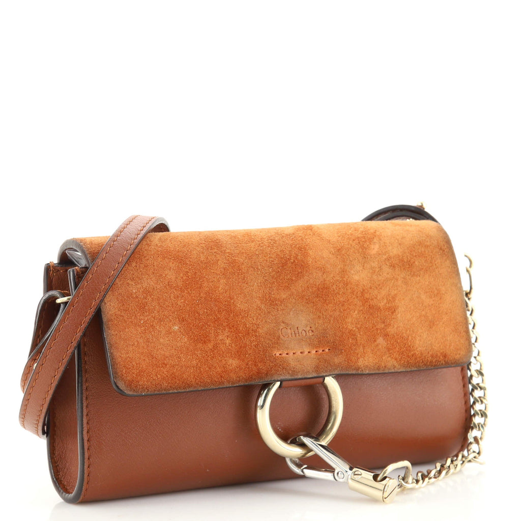 Faye Shoulder Bag Leather and Suede Mini