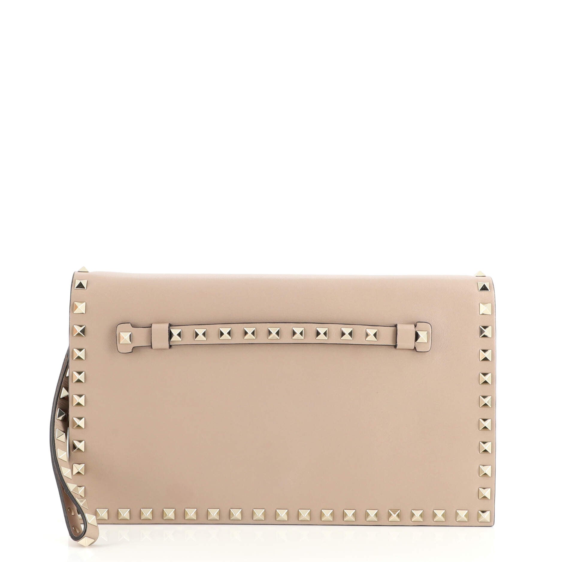 Rockstud Flap Clutch Leather
