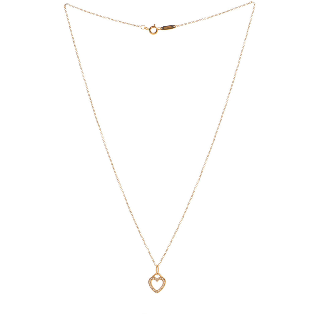 Heart Pendant Necklace 18K Rose Gold and Diamonds