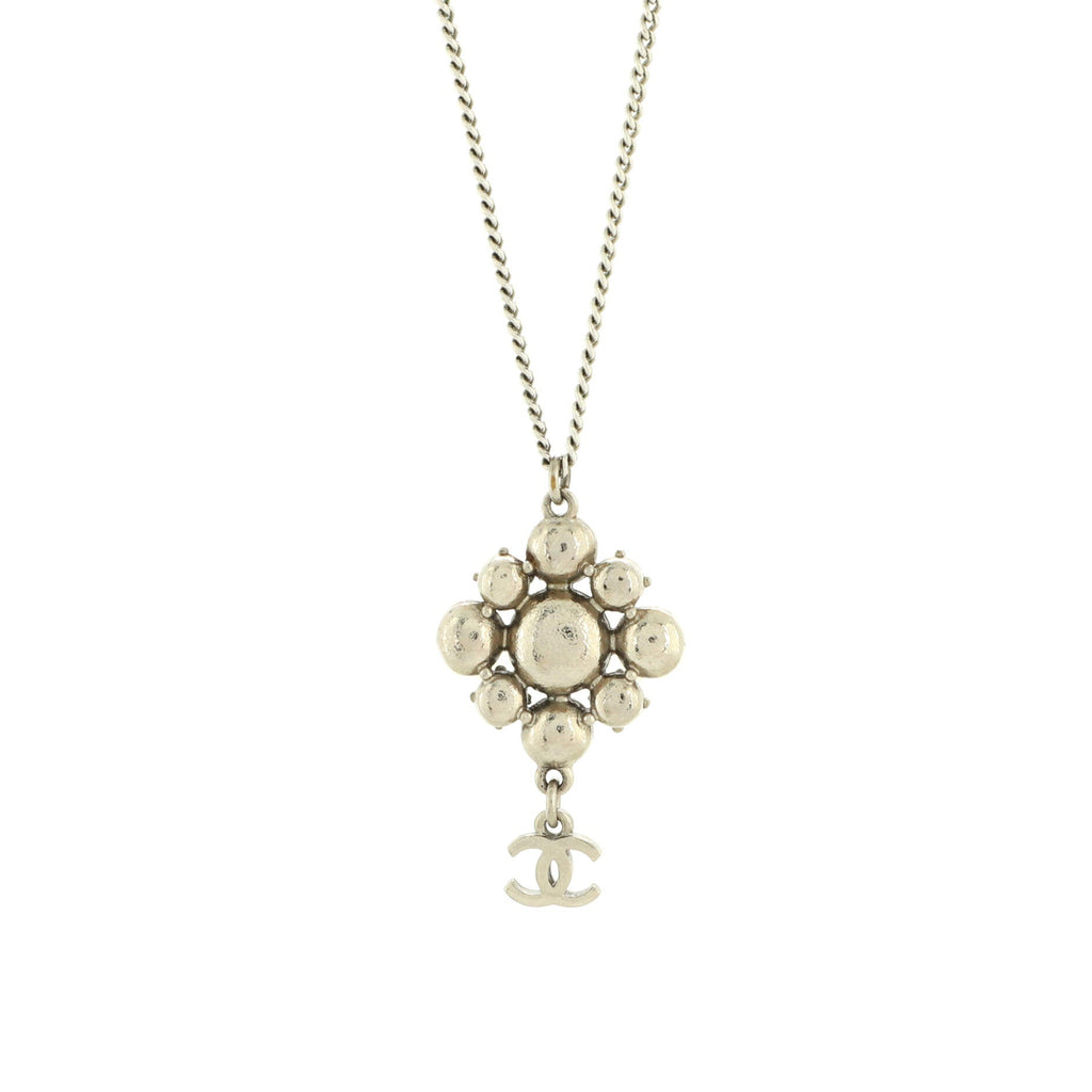 CC Cluster Pendant Necklace Crystal Embellished Metal