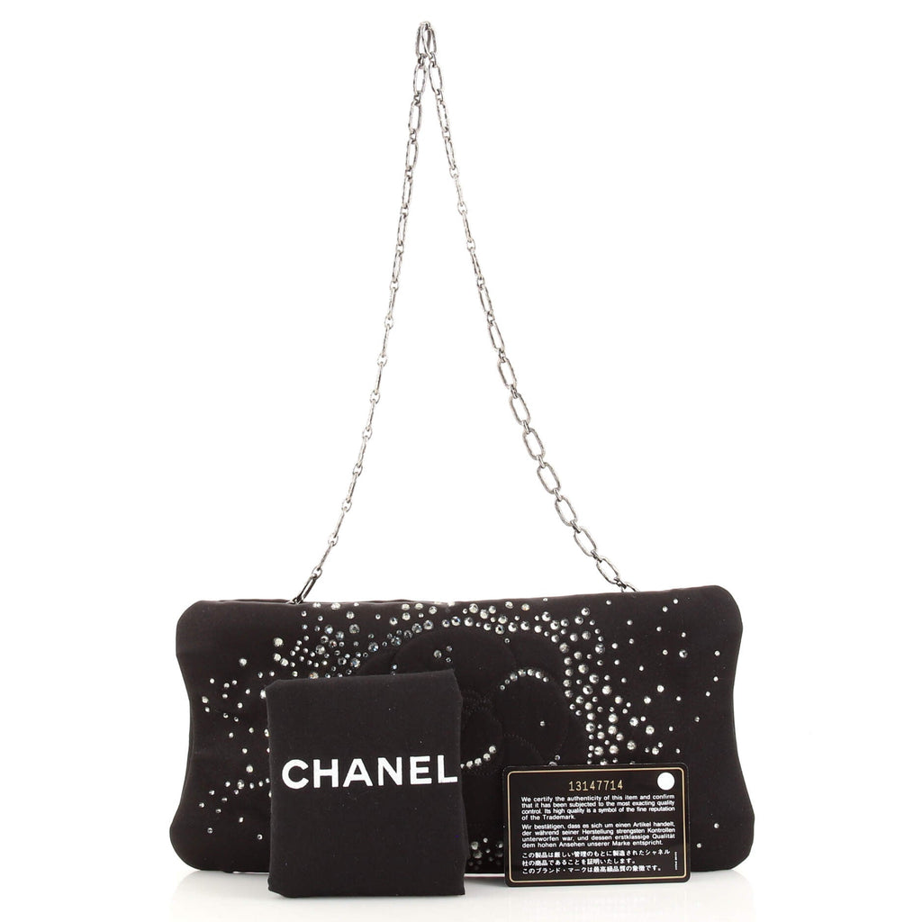 Camellia Diamante Convertible Clutch Crystal Embellished Satin Small