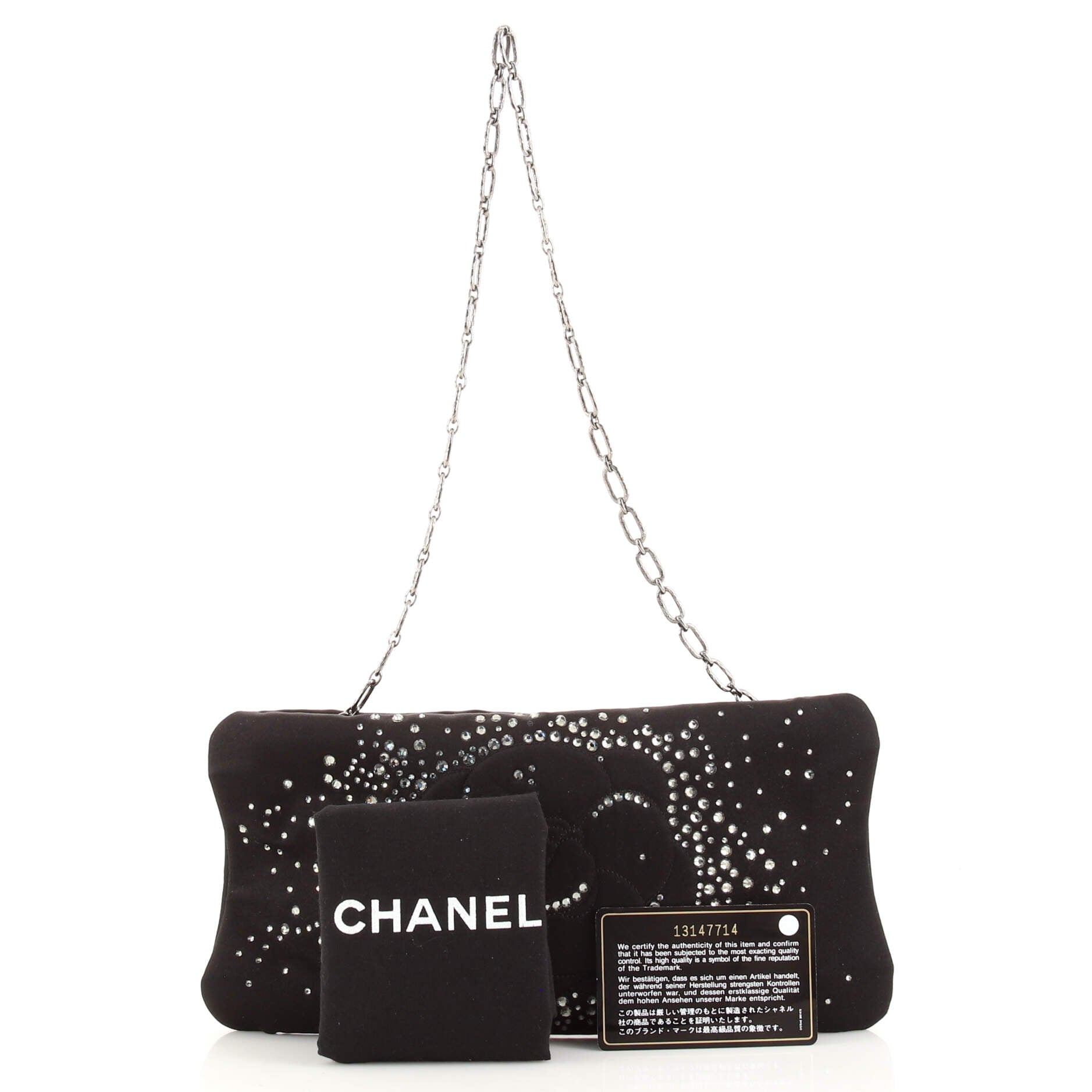 Camellia Diamante Convertible Clutch Crystal Embellished Satin Small