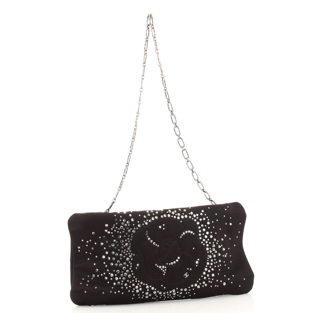Camellia Diamante Convertible Clutch Crystal Embellished Satin Small