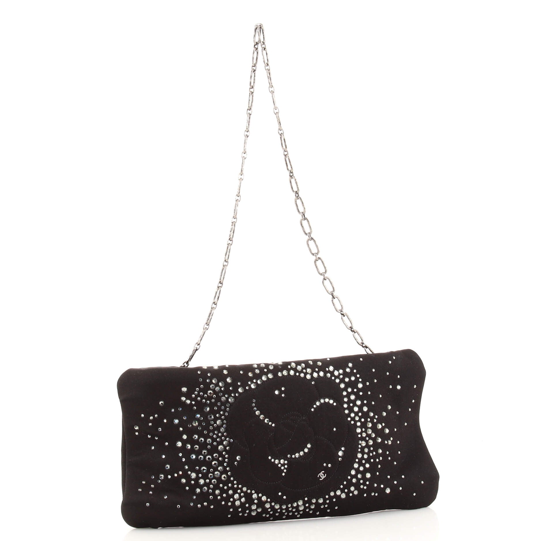 Camellia Diamante Convertible Clutch Crystal Embellished Satin Small
