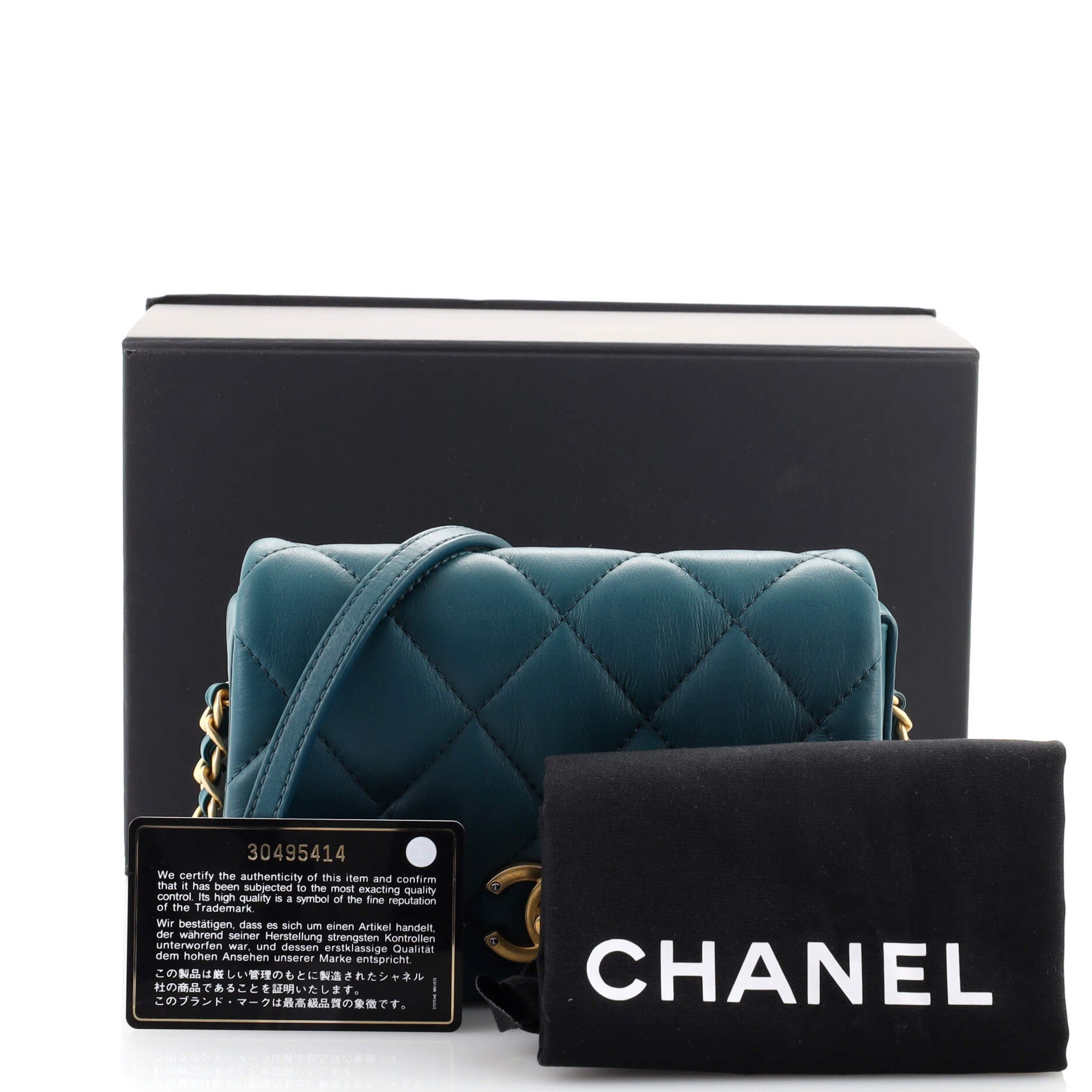 Nailed CC Full Flap Bag Quilted Calfskin Mini