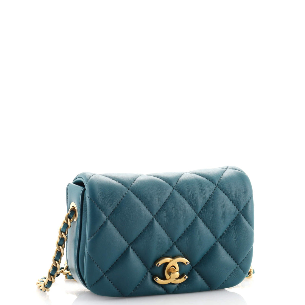 Nailed CC Full Flap Bag Quilted Calfskin Mini