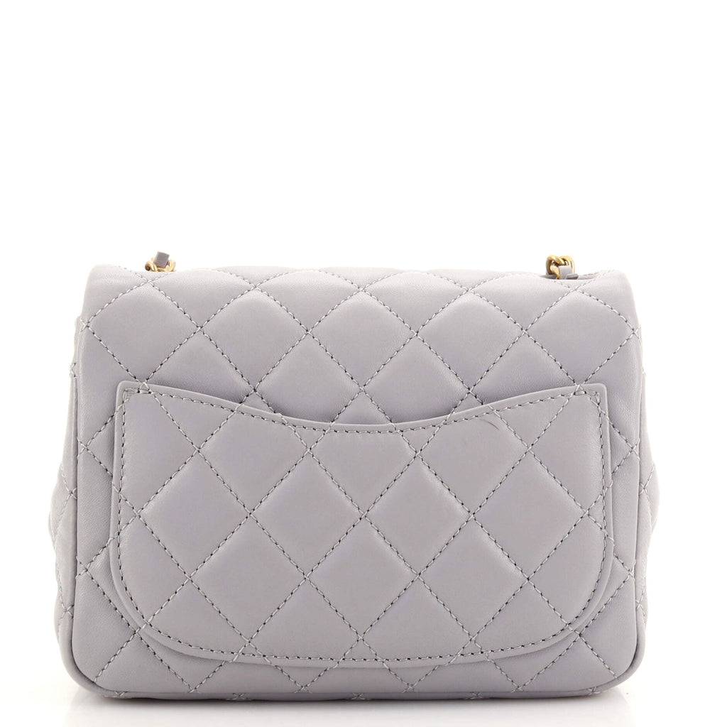 Pearl Crush Square Flap Bag Quilted Lambskin Mini