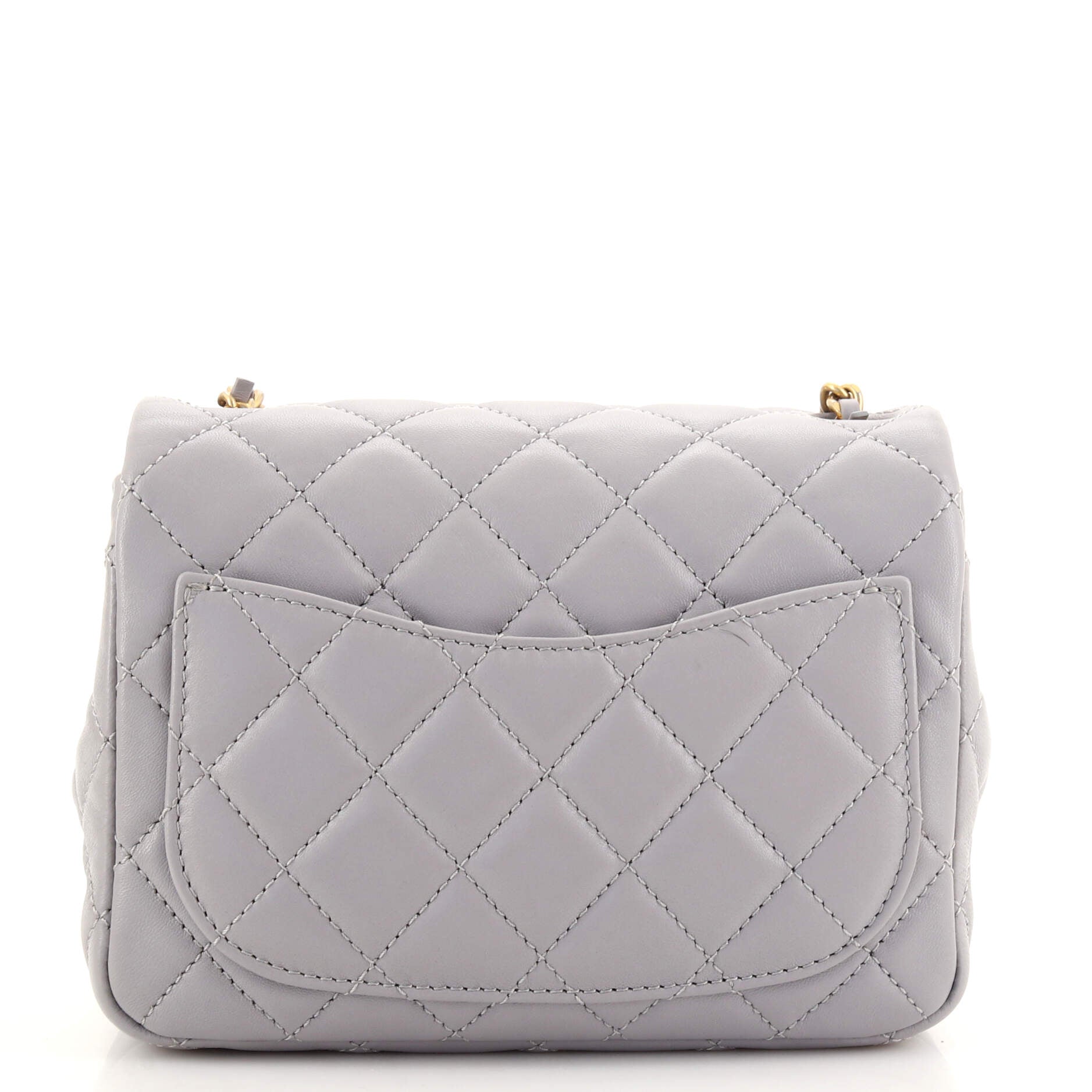 Pearl Crush Square Flap Bag Quilted Lambskin Mini