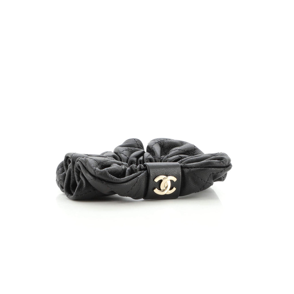 CC Scrunchie Quilted Lambskin and Metal