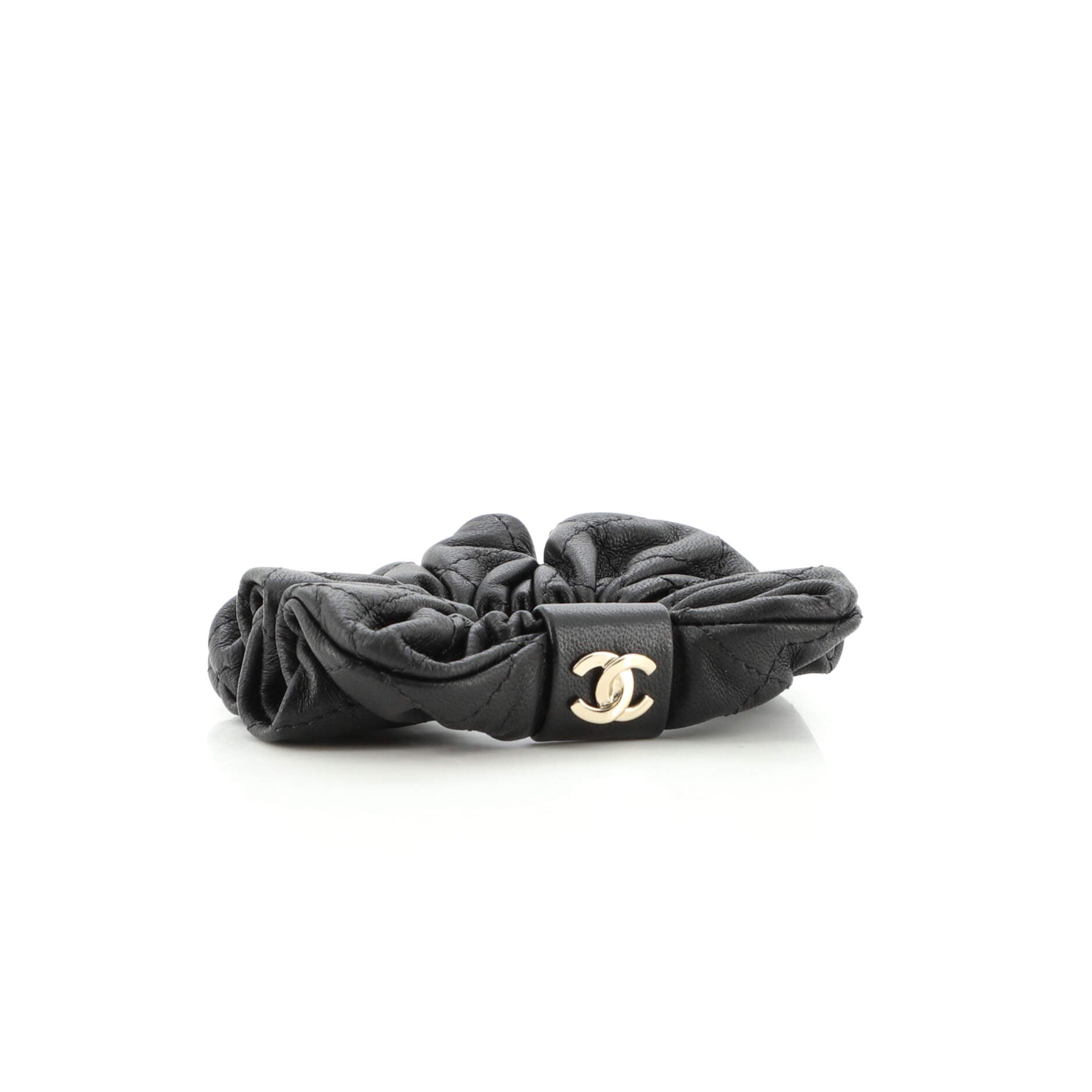 CC Scrunchie Quilted Lambskin and Metal
