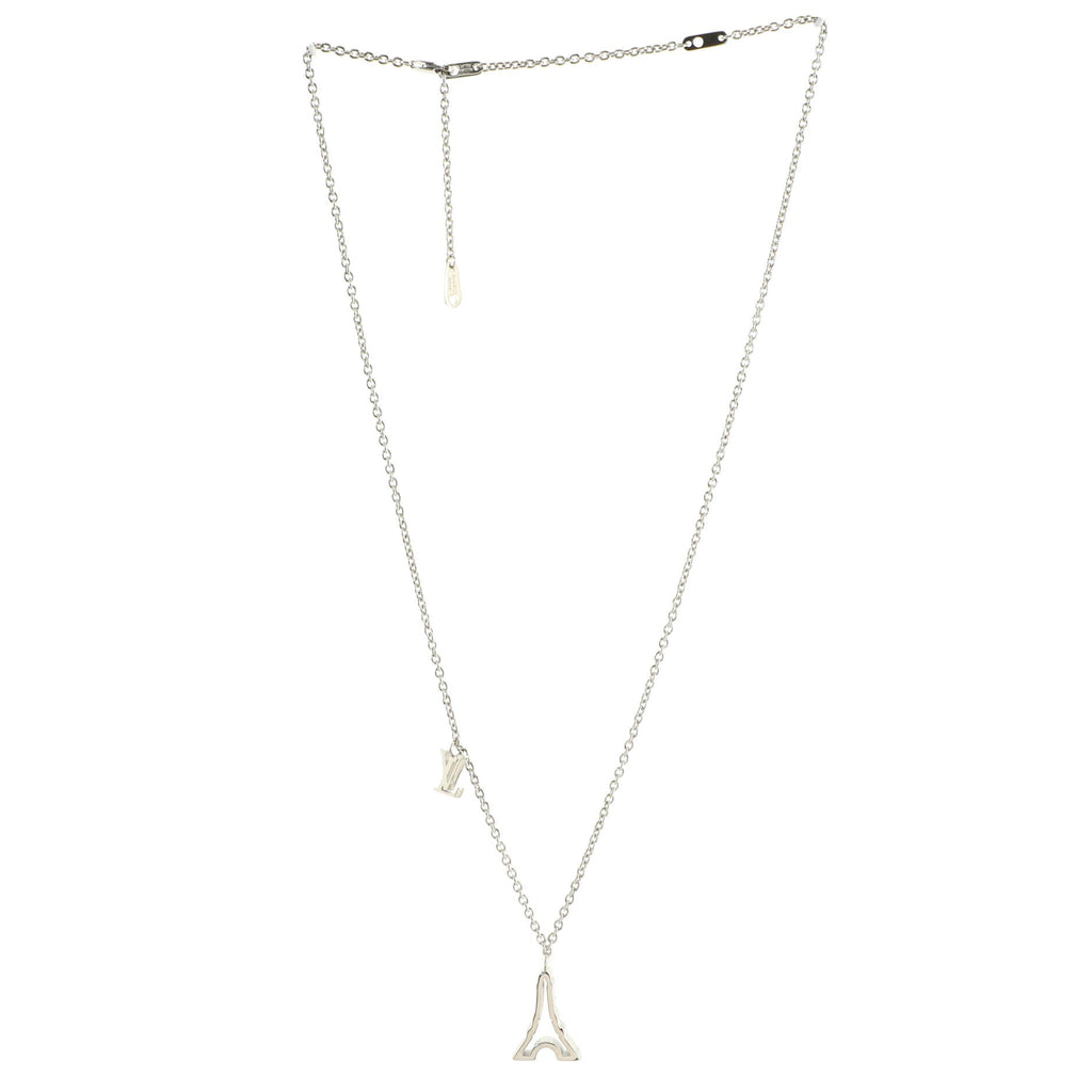 LV and Paris Pendant Necklace Metal