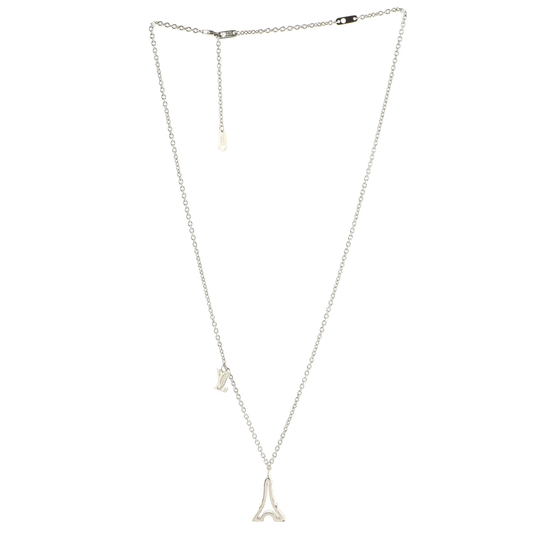 LV and Paris Pendant Necklace Metal