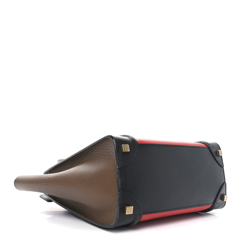 Bullhide Calfskin Micro Luggage Tri-Color Bright Red