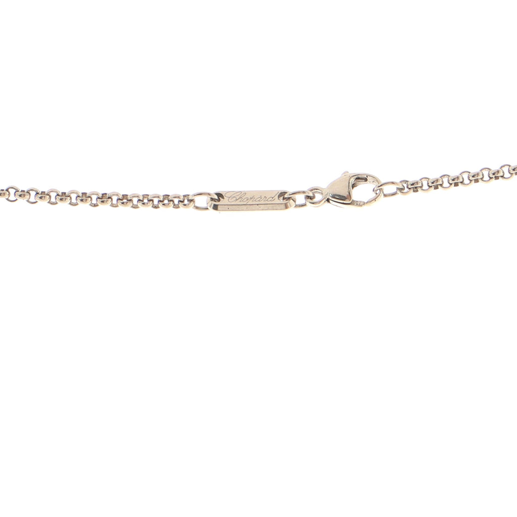 Happy Diamonds Teddy Bear Pendant Necklace 18K White Gold with Diamonds and 1 Floating Diamond