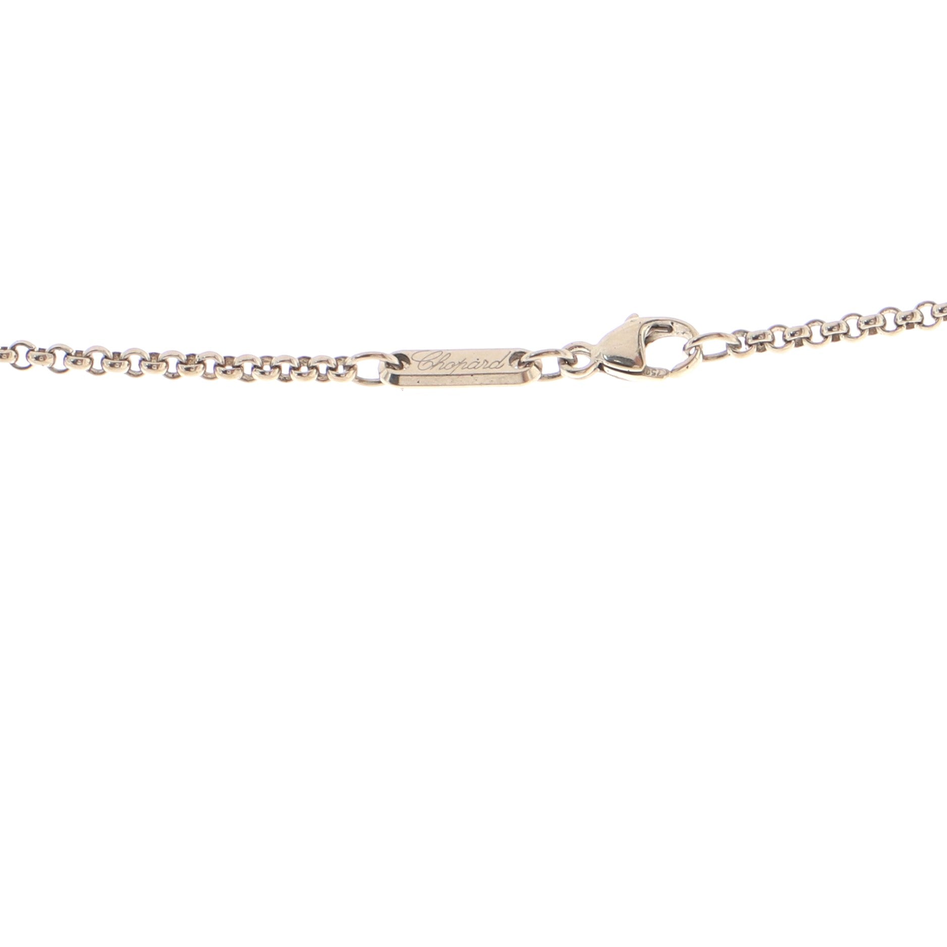 Happy Diamonds Teddy Bear Pendant Necklace 18K White Gold with Diamonds and 1 Floating Diamond