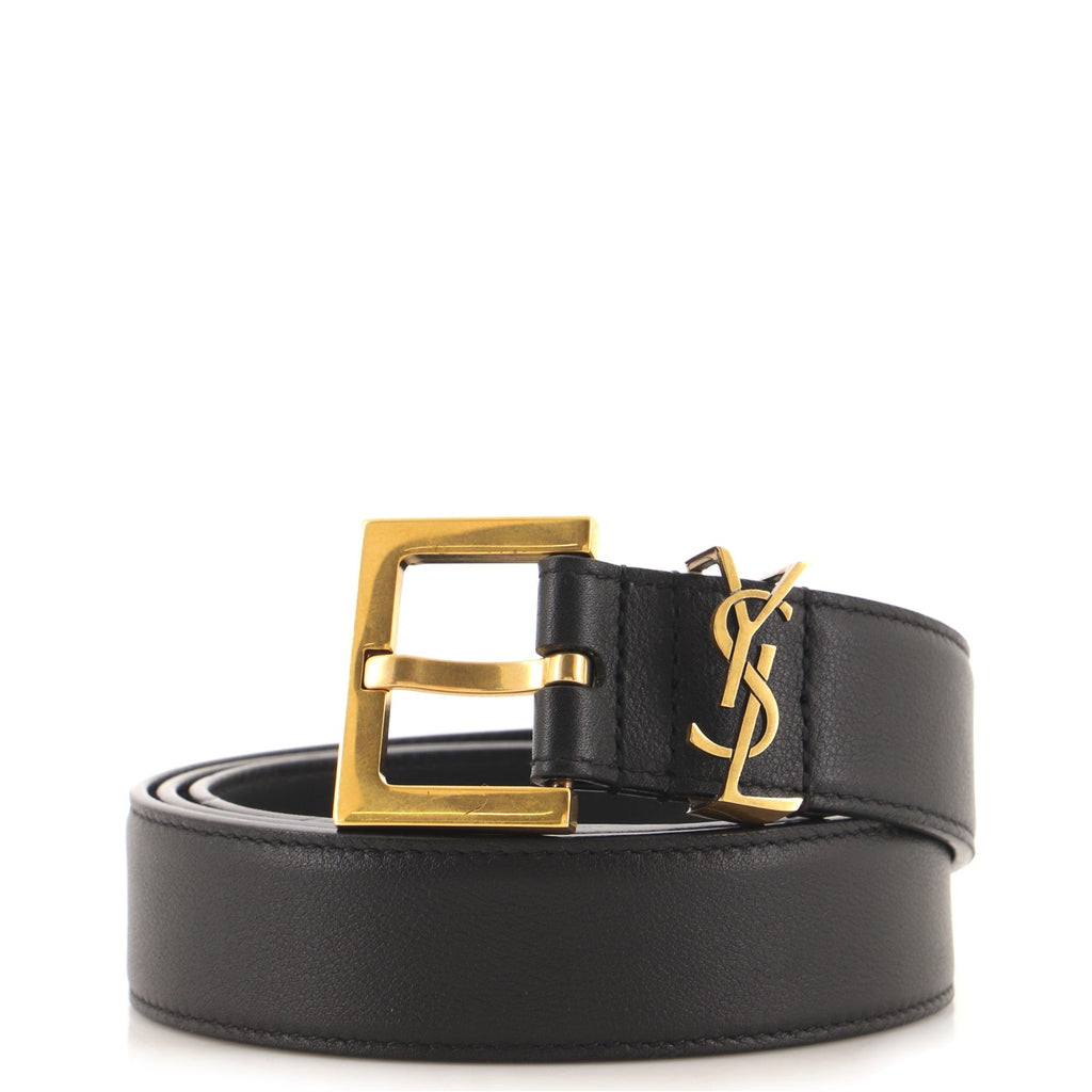 Classic Monogram Square Buckle Belt Leather Medium 90