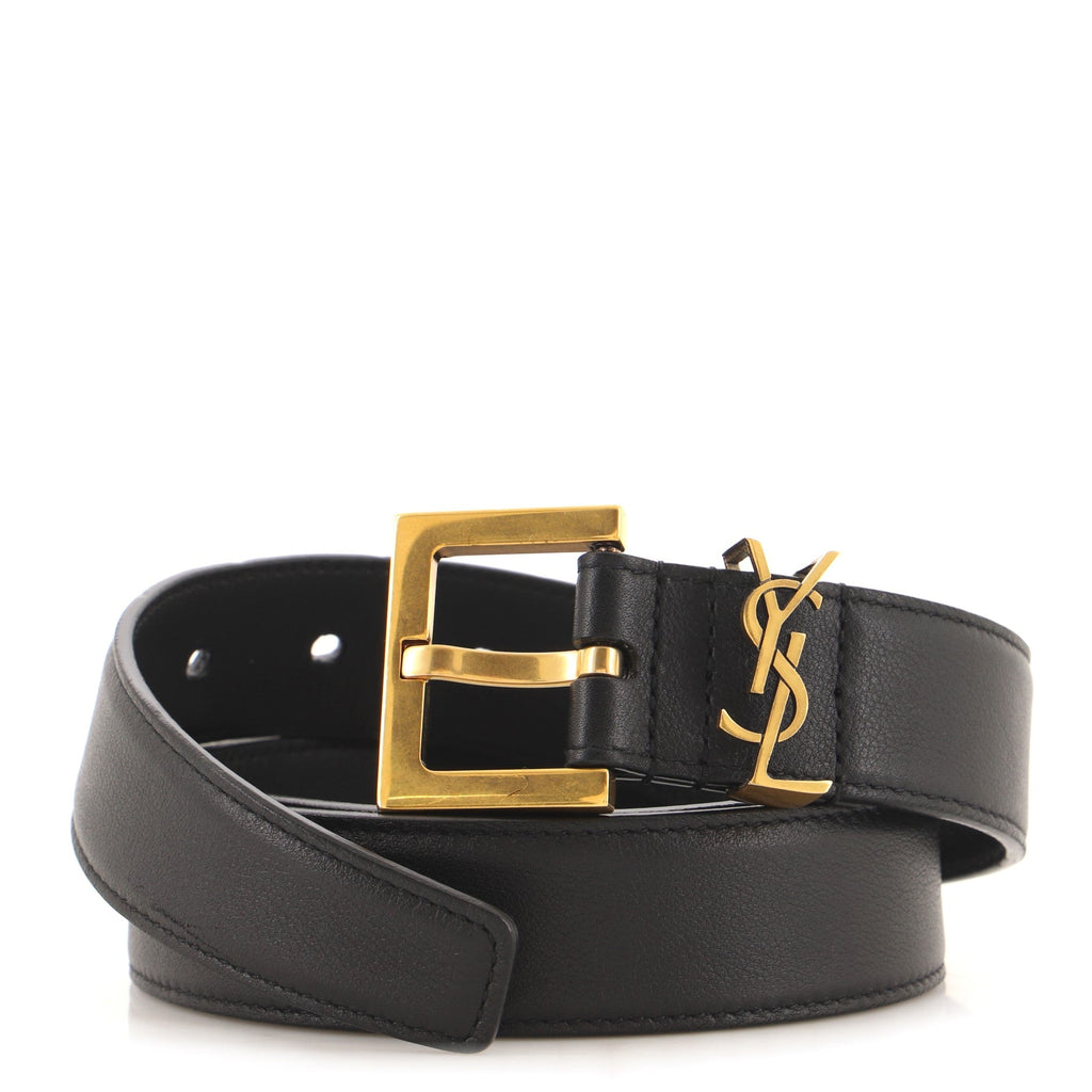 Classic Monogram Square Buckle Belt Leather Medium 90