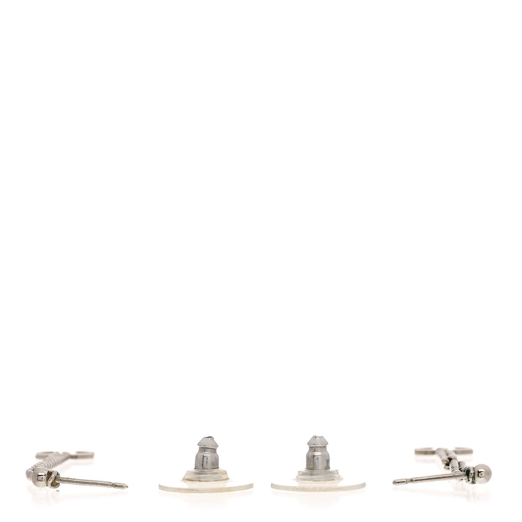CC Long Drop Earrings Silver
