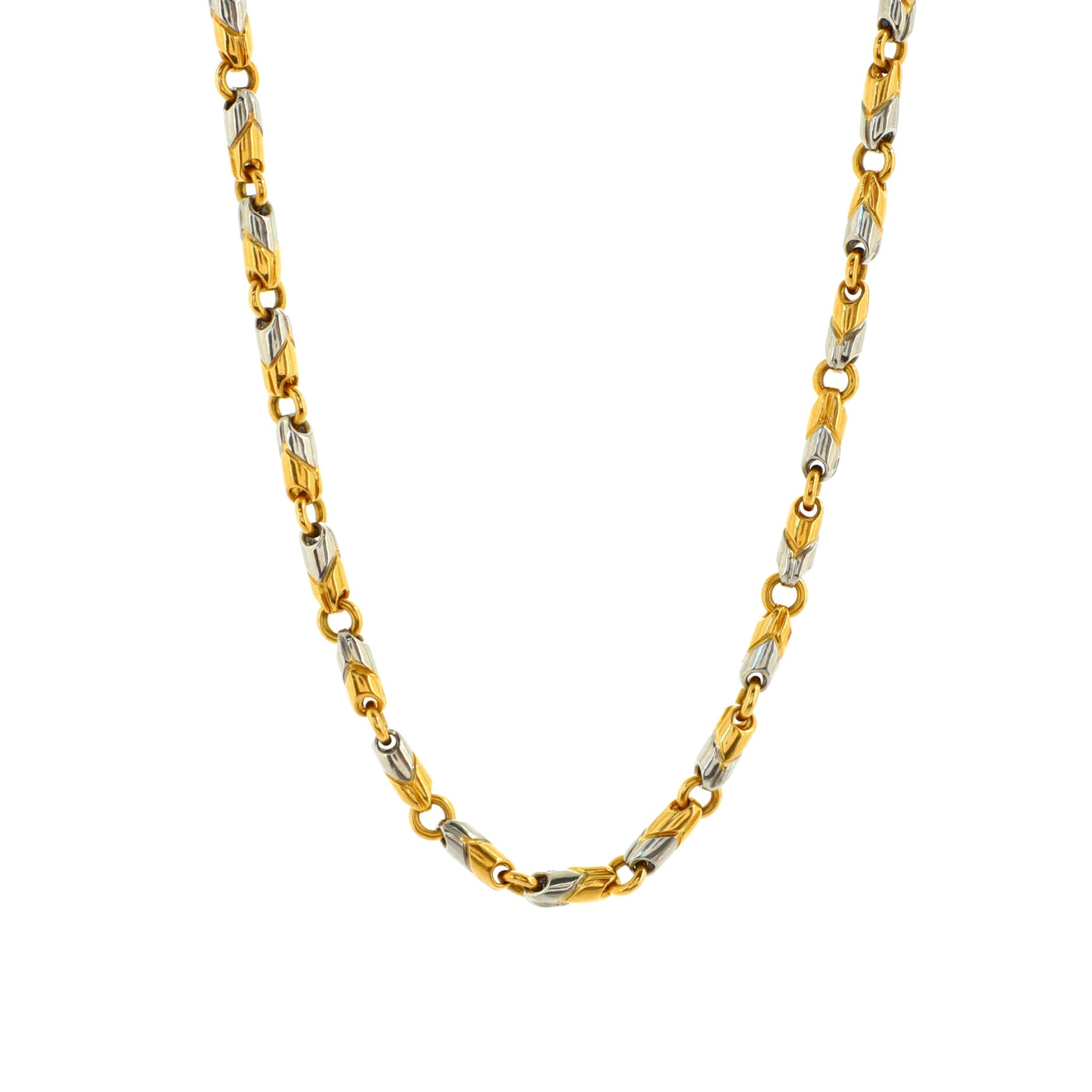 Passo Doppio Necklace 18K Yellow Gold and Stainless Steel