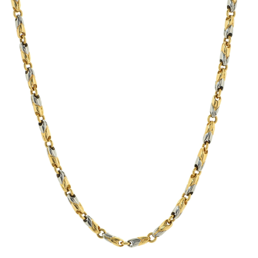 Passo Doppio Necklace 18K Yellow Gold and Stainless Steel