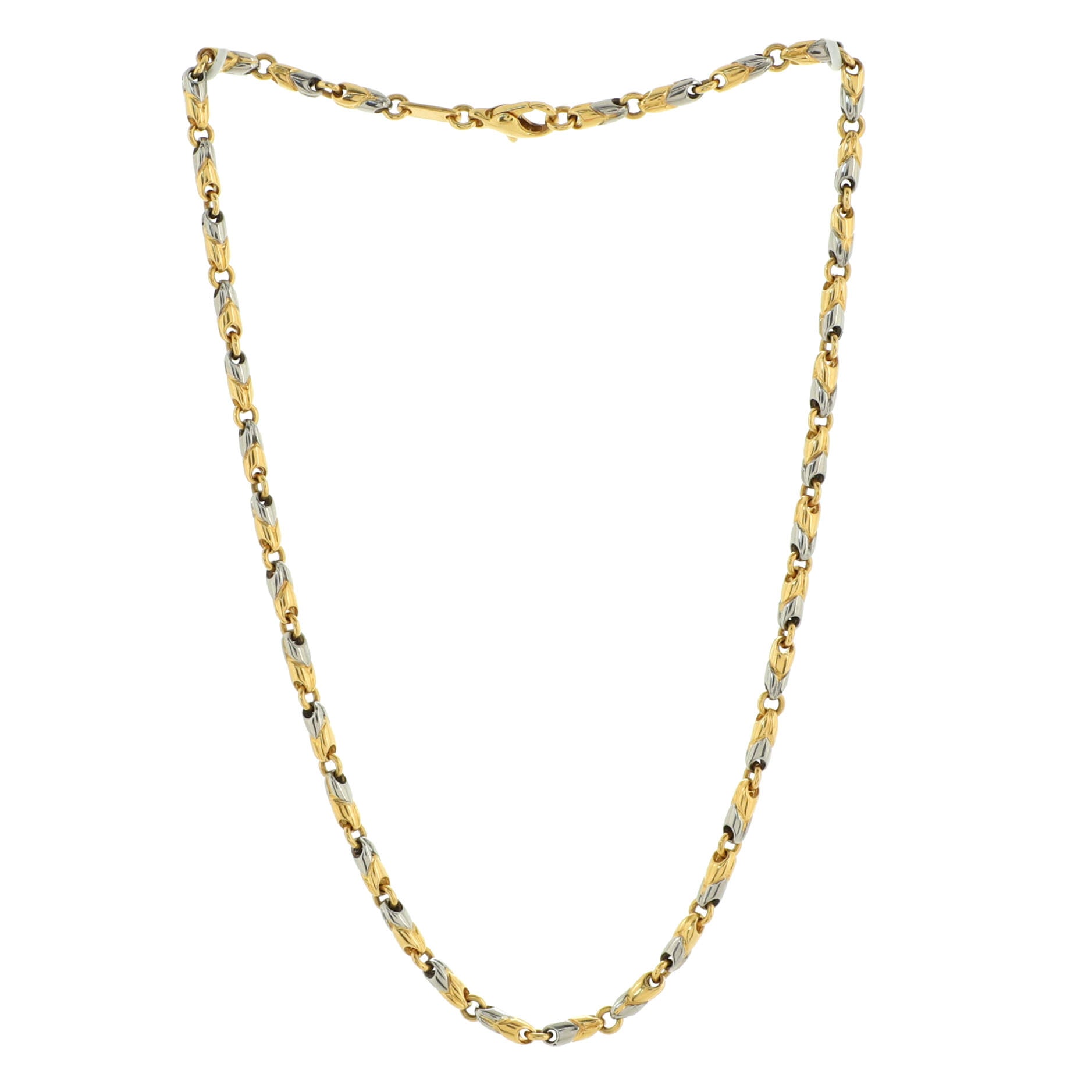 Passo Doppio Necklace 18K Yellow Gold and Stainless Steel