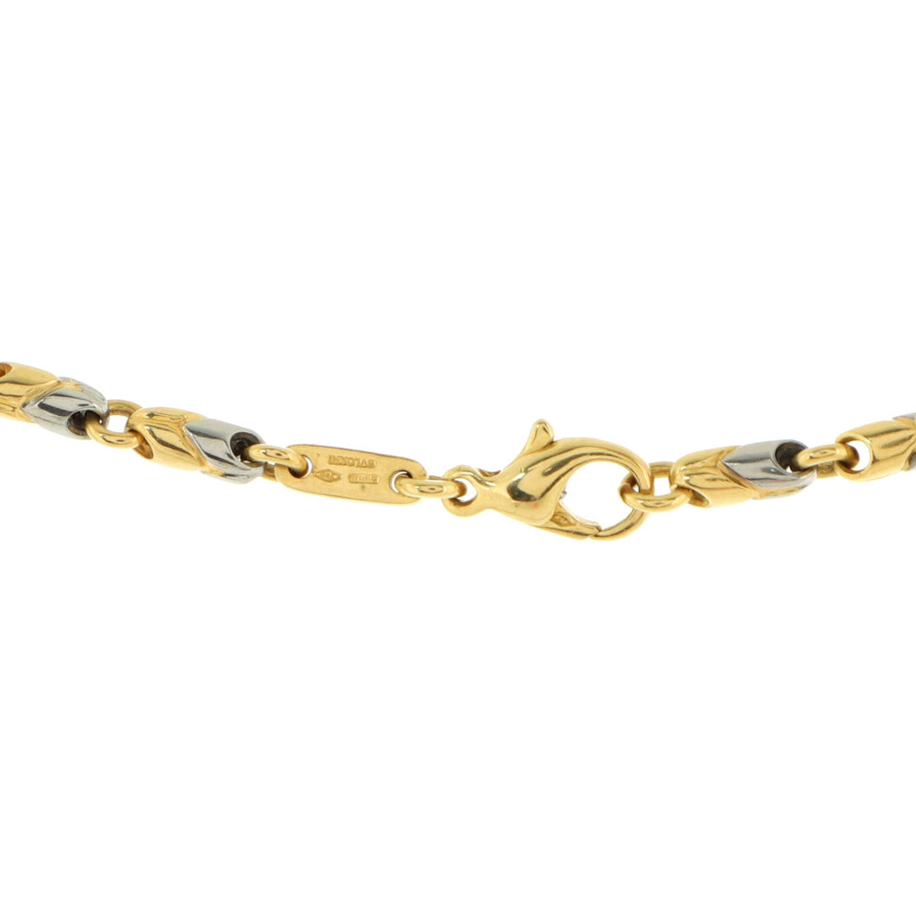 Passo Doppio Necklace 18K Yellow Gold and Stainless Steel