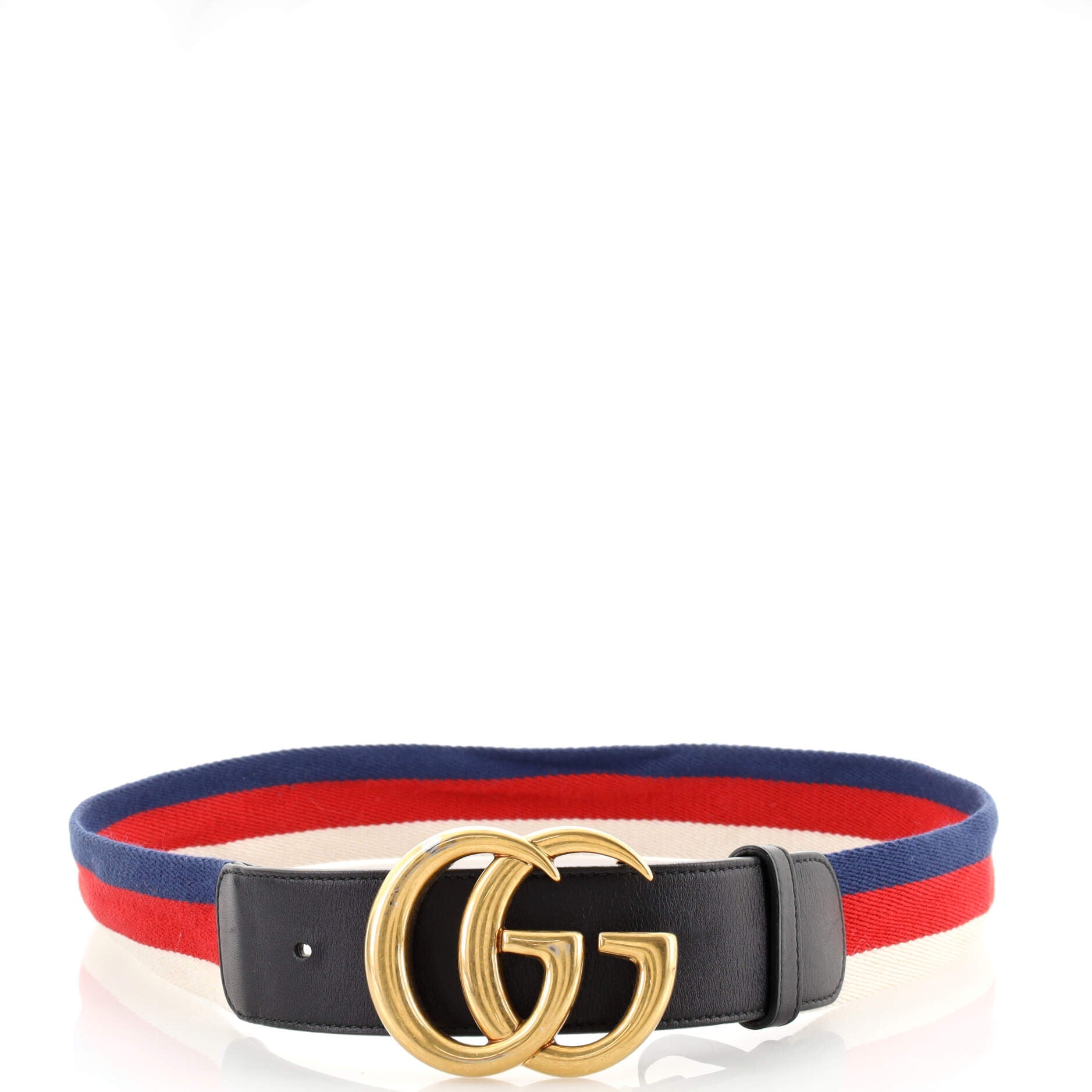 GG Marmont Web Belt Canvas and Leather Wide 85