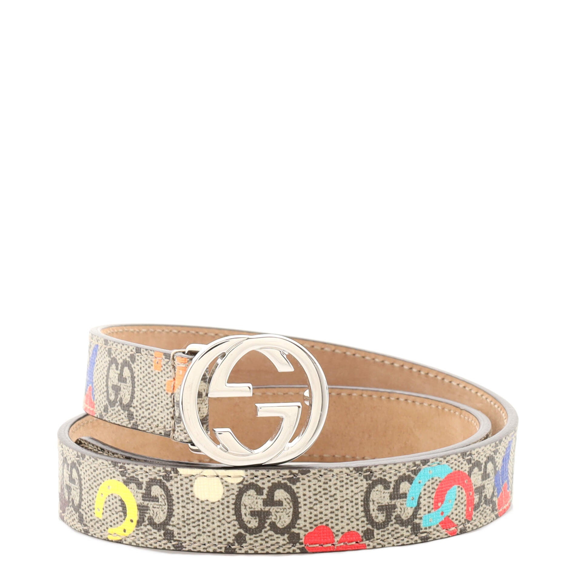 Children's Interlocking G Belt Printed GG Coated Canvas 65