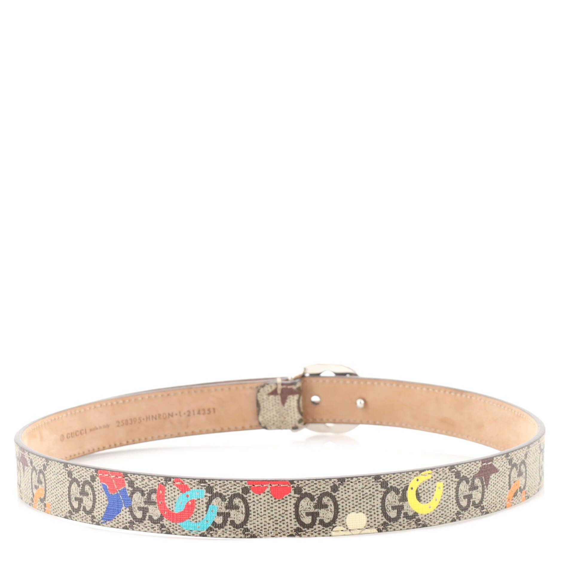 Children's Interlocking G Belt Printed GG Coated Canvas 65