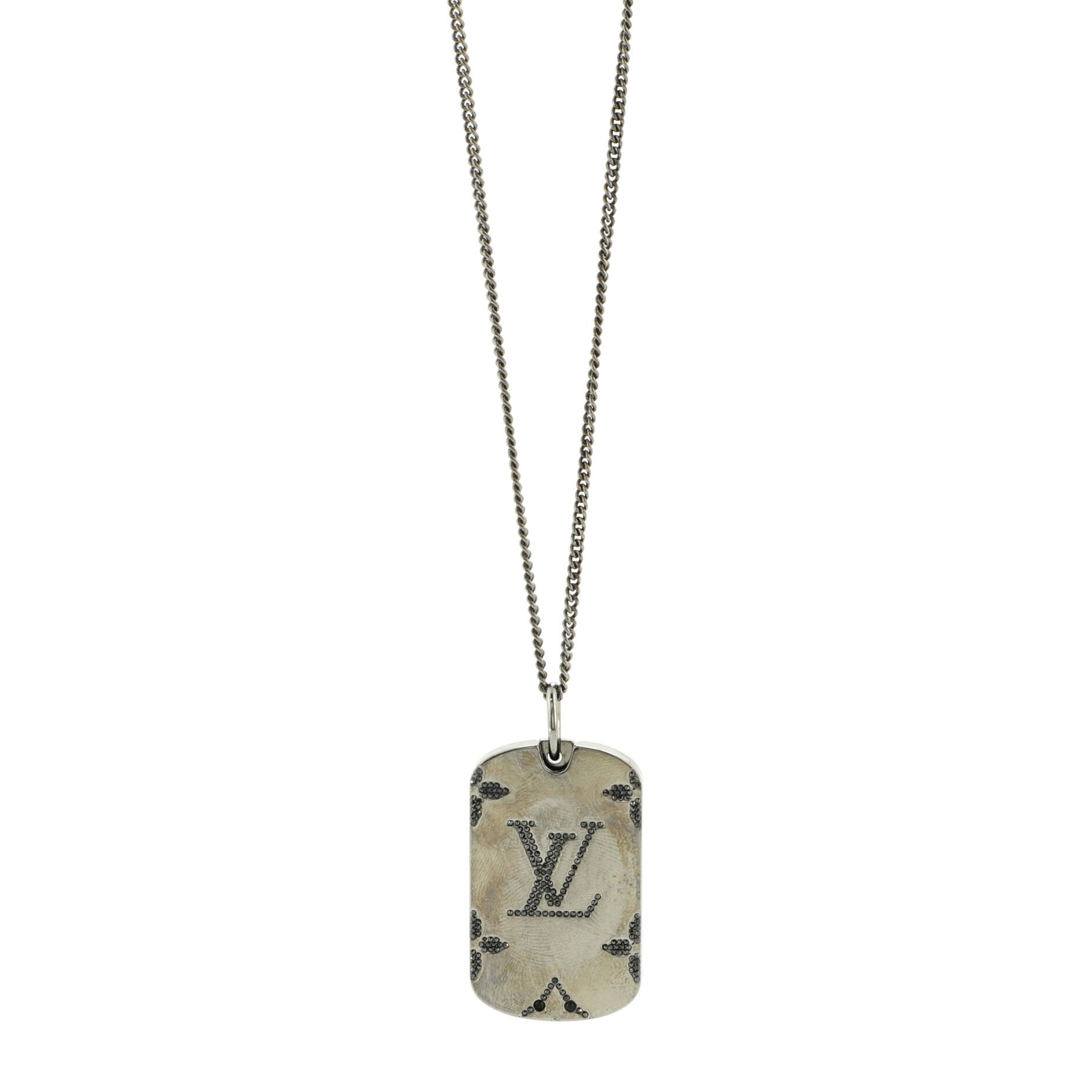 Locket Pendant Necklace Crystal Embellished Engraved Metal