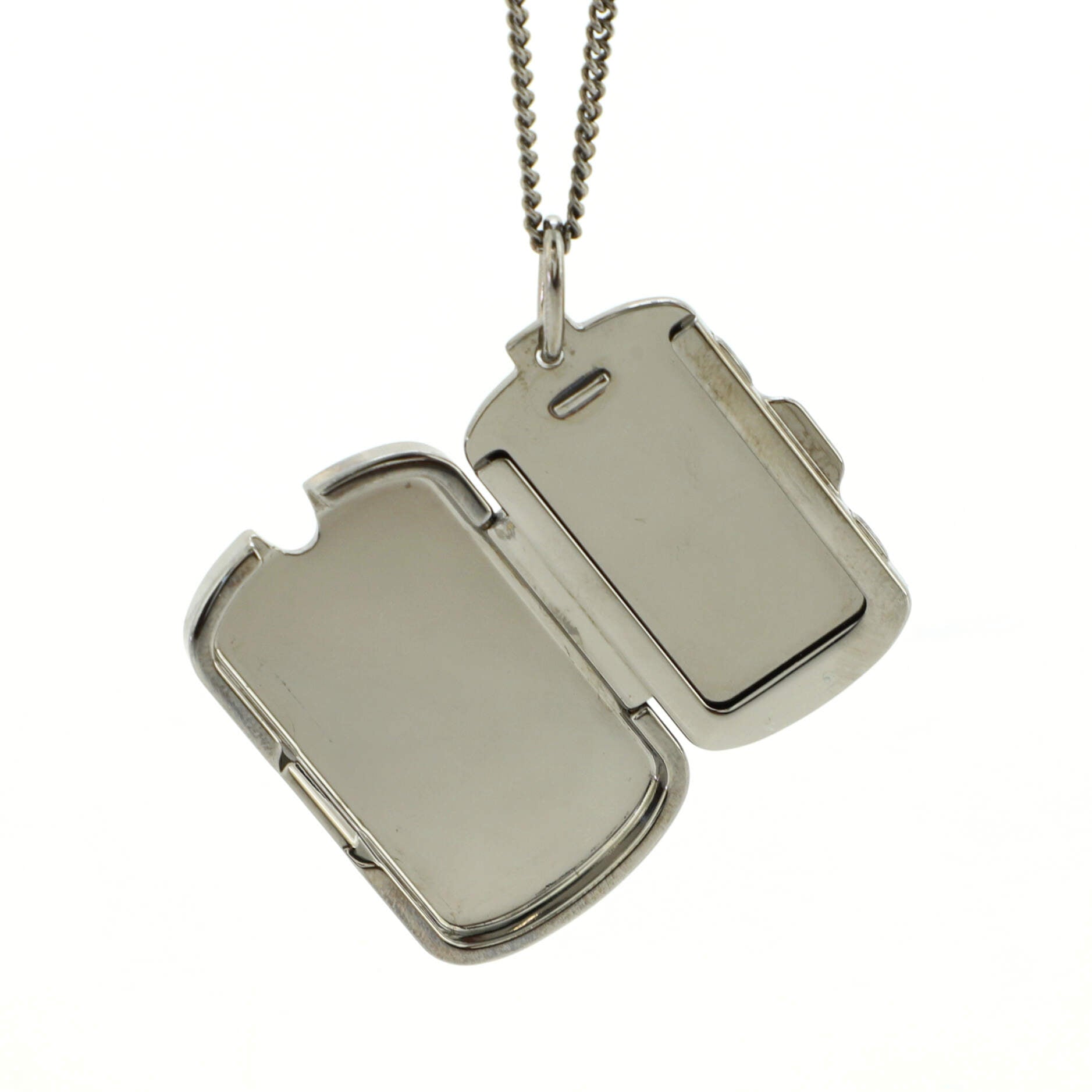 Locket Pendant Necklace Crystal Embellished Engraved Metal
