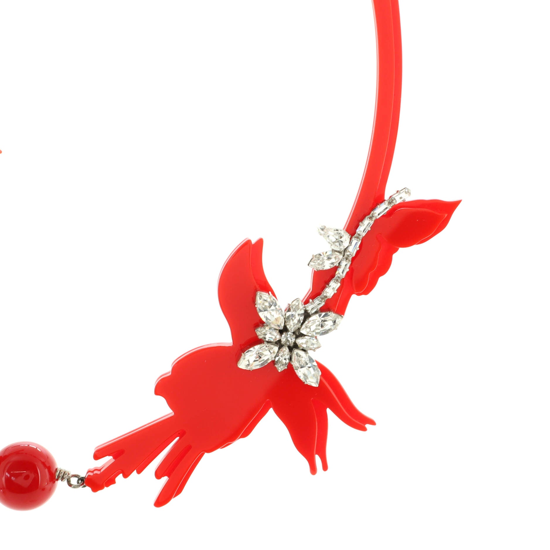 Flower Collar Necklace Resin with Metal and Crystals