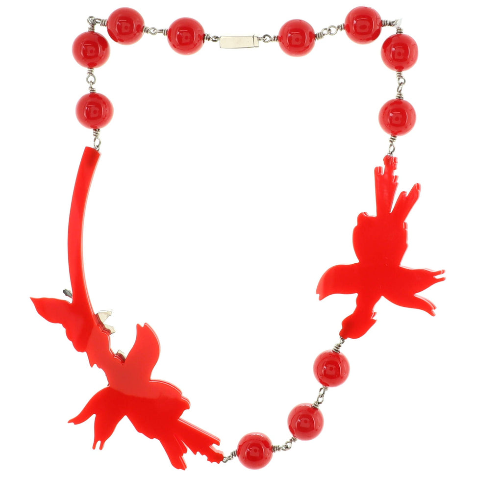 Flower Collar Necklace Resin with Metal and Crystals