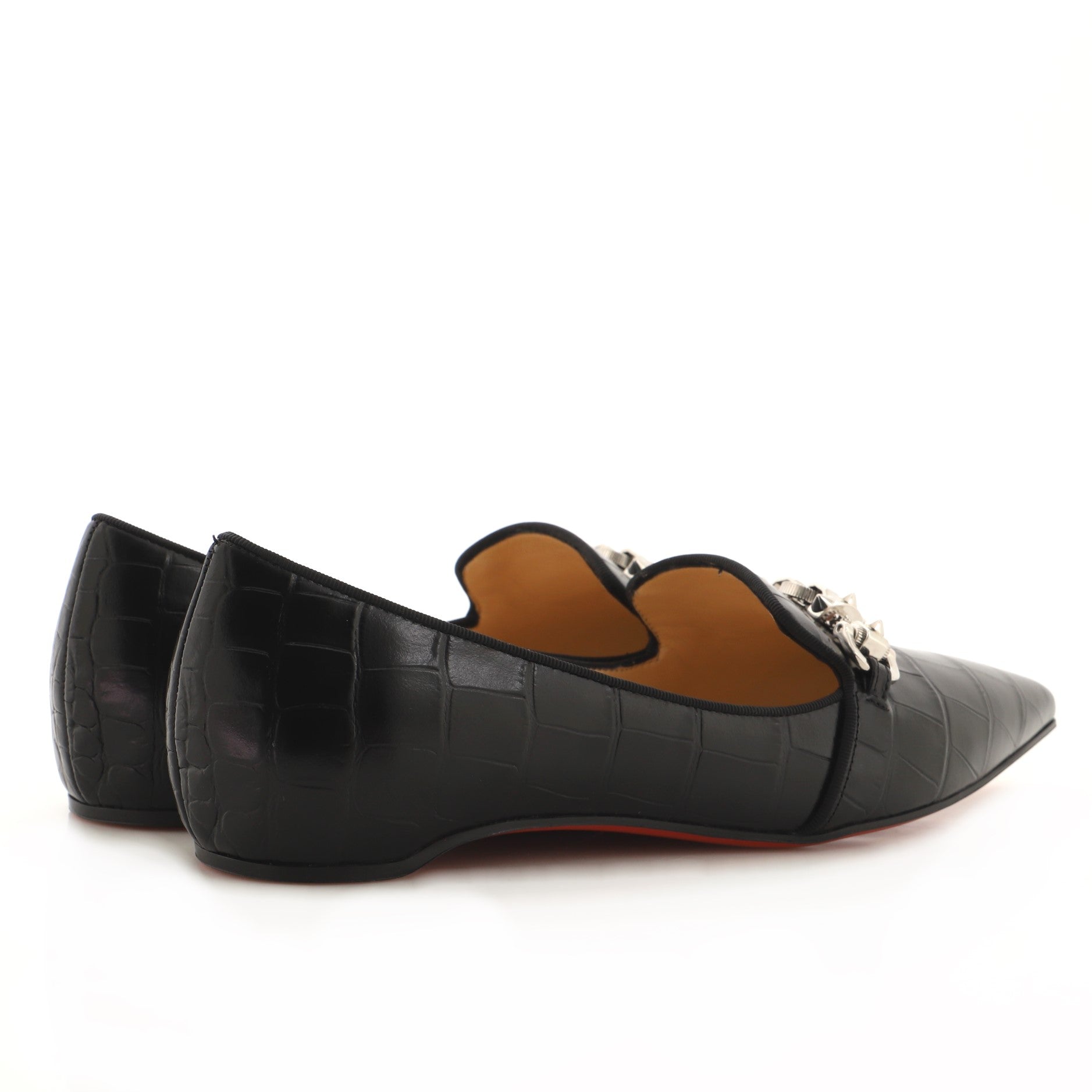 Women's Kashasha Swing Flats Crocodile Embossed Leather