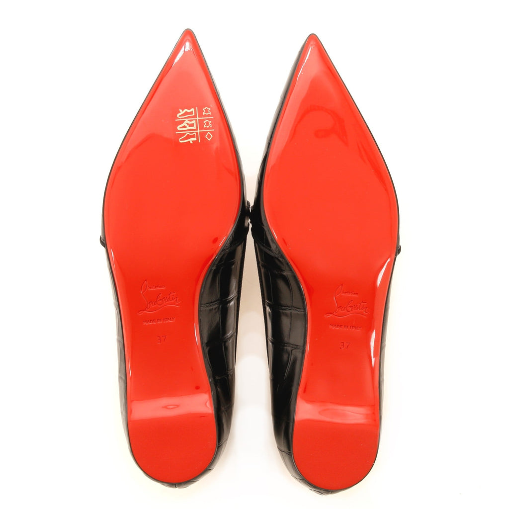 Women's Kashasha Swing Flats Crocodile Embossed Leather