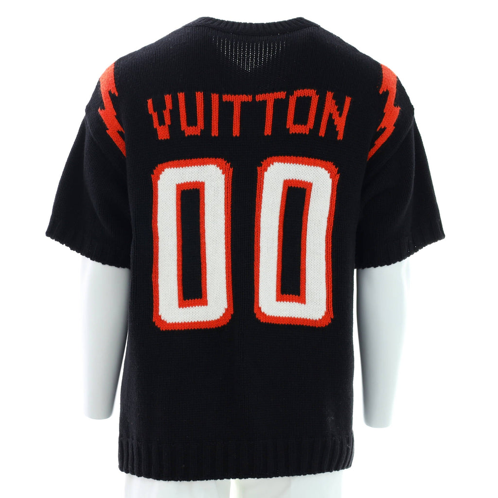 Men's Football Short Sleeve V-Neck Sweater Wool Blend