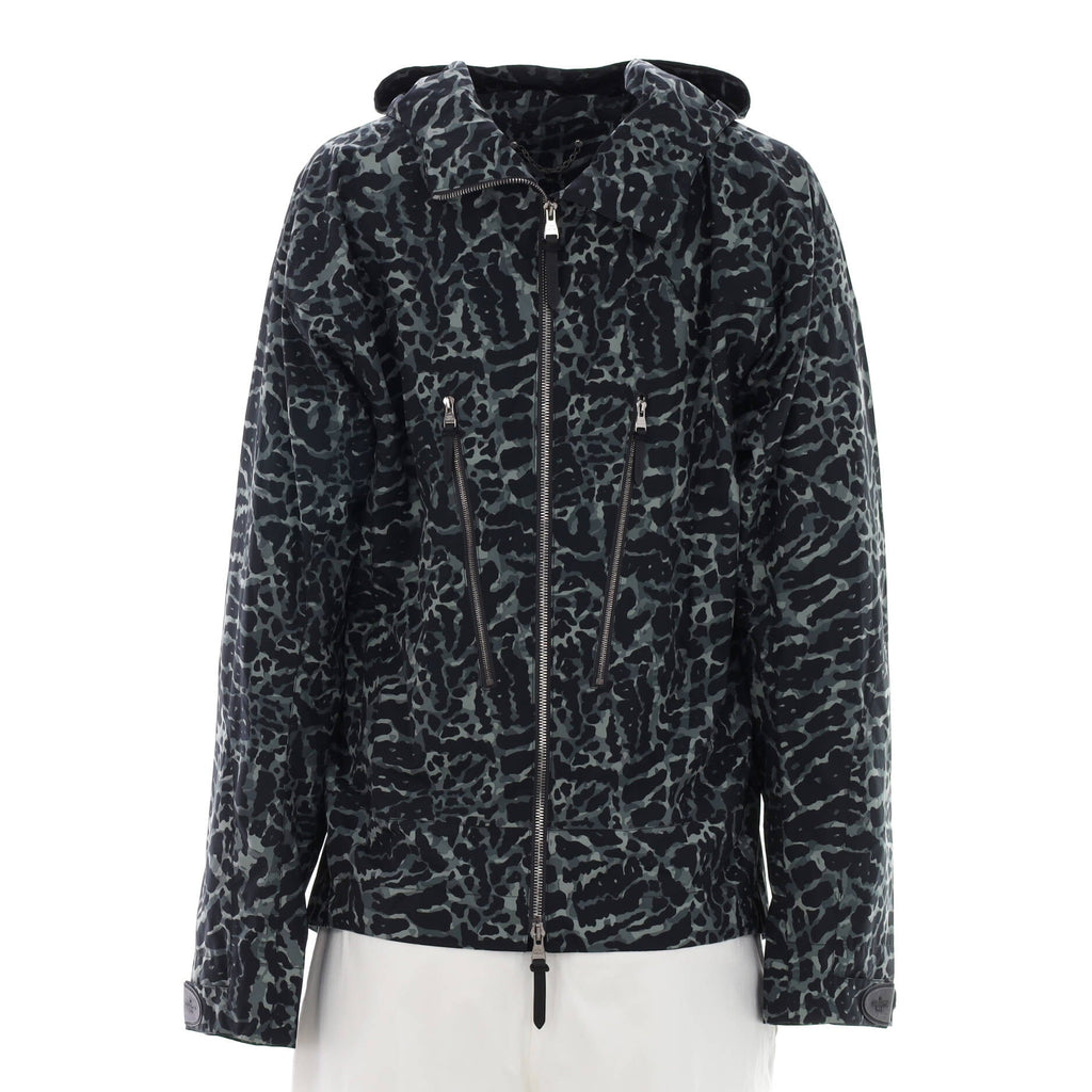Men's Hooded Zip Parka Printed Polyester
