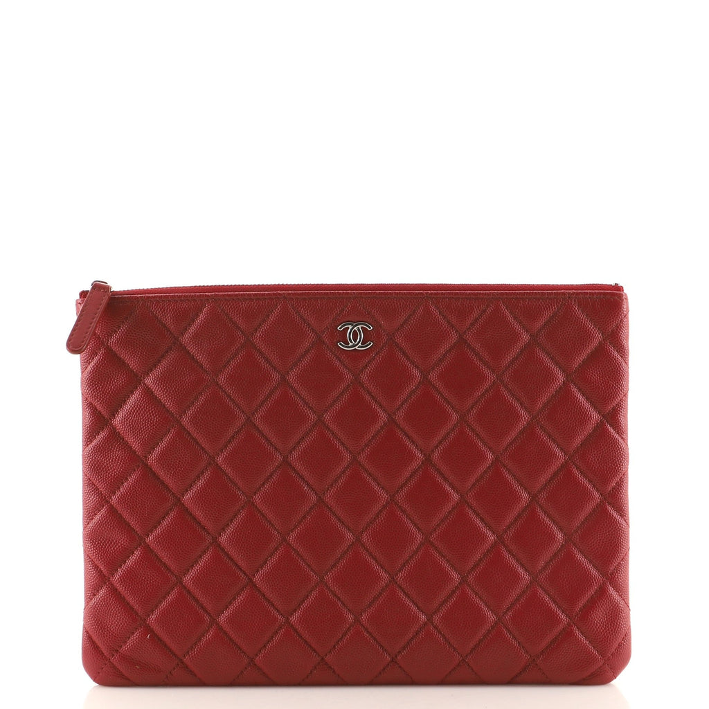 O Case Clutch Quilted Caviar Medium