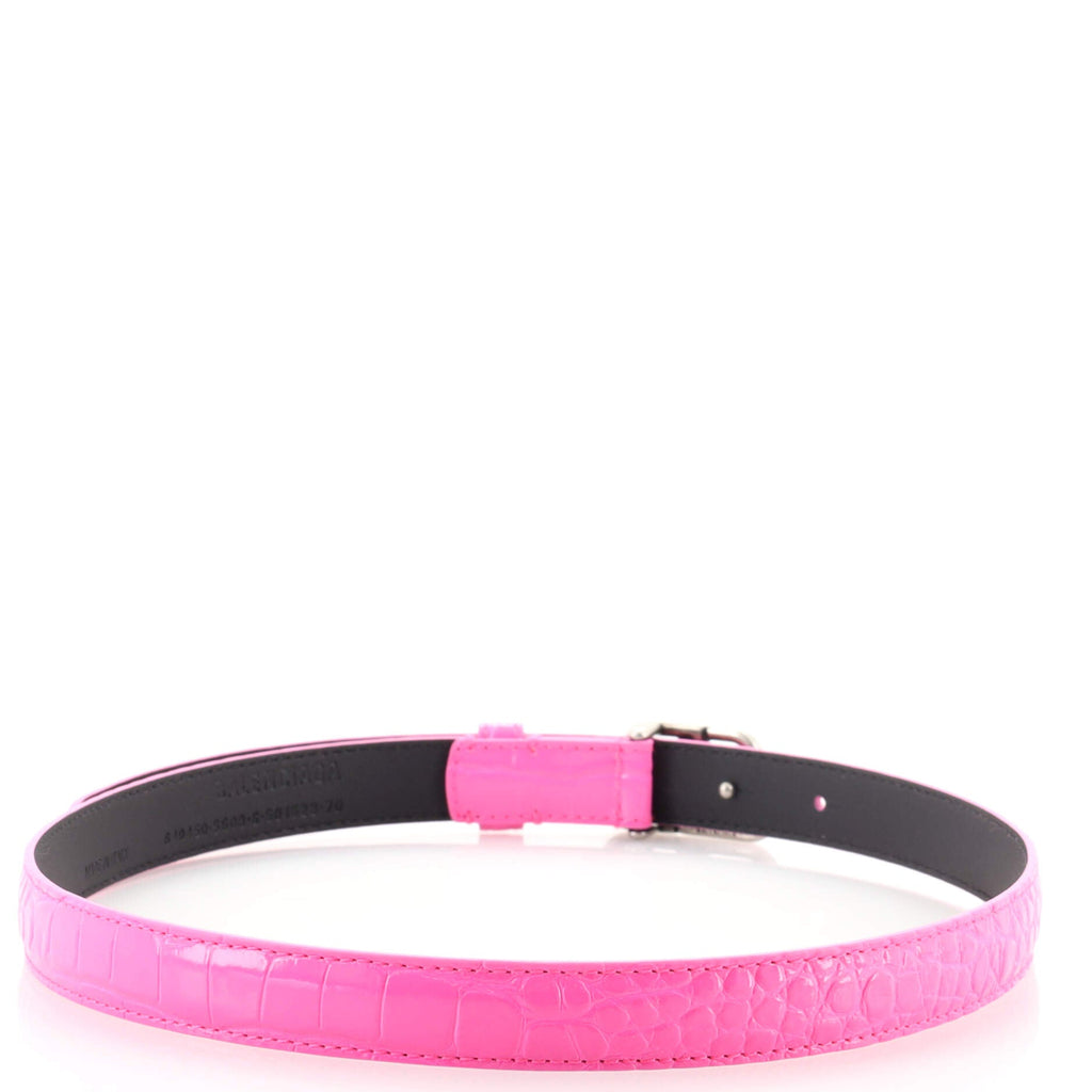 BB Belt Crocodile Embossed Leather Thin 70