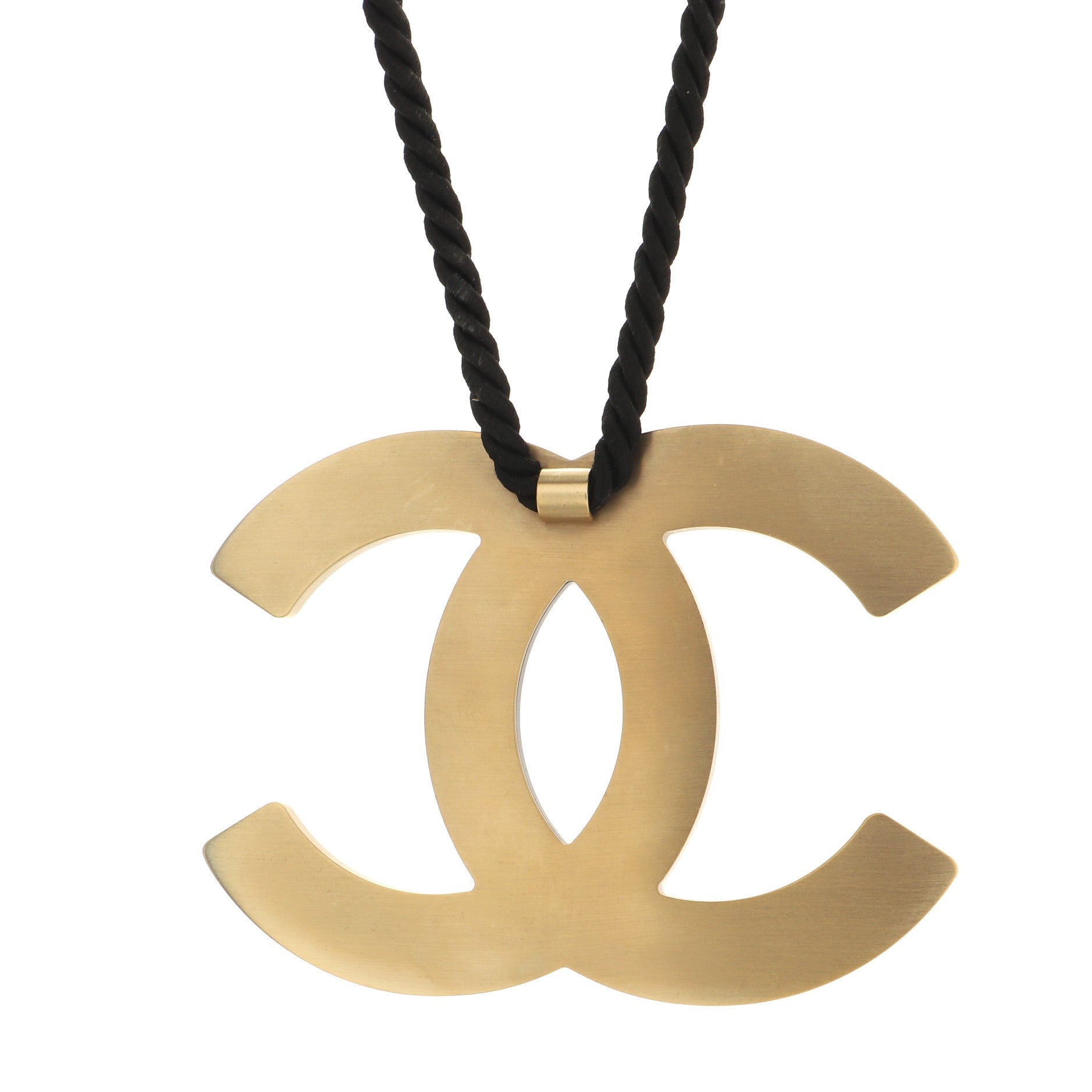 Giant CC Choker Necklace Cord with Metal and Enamel