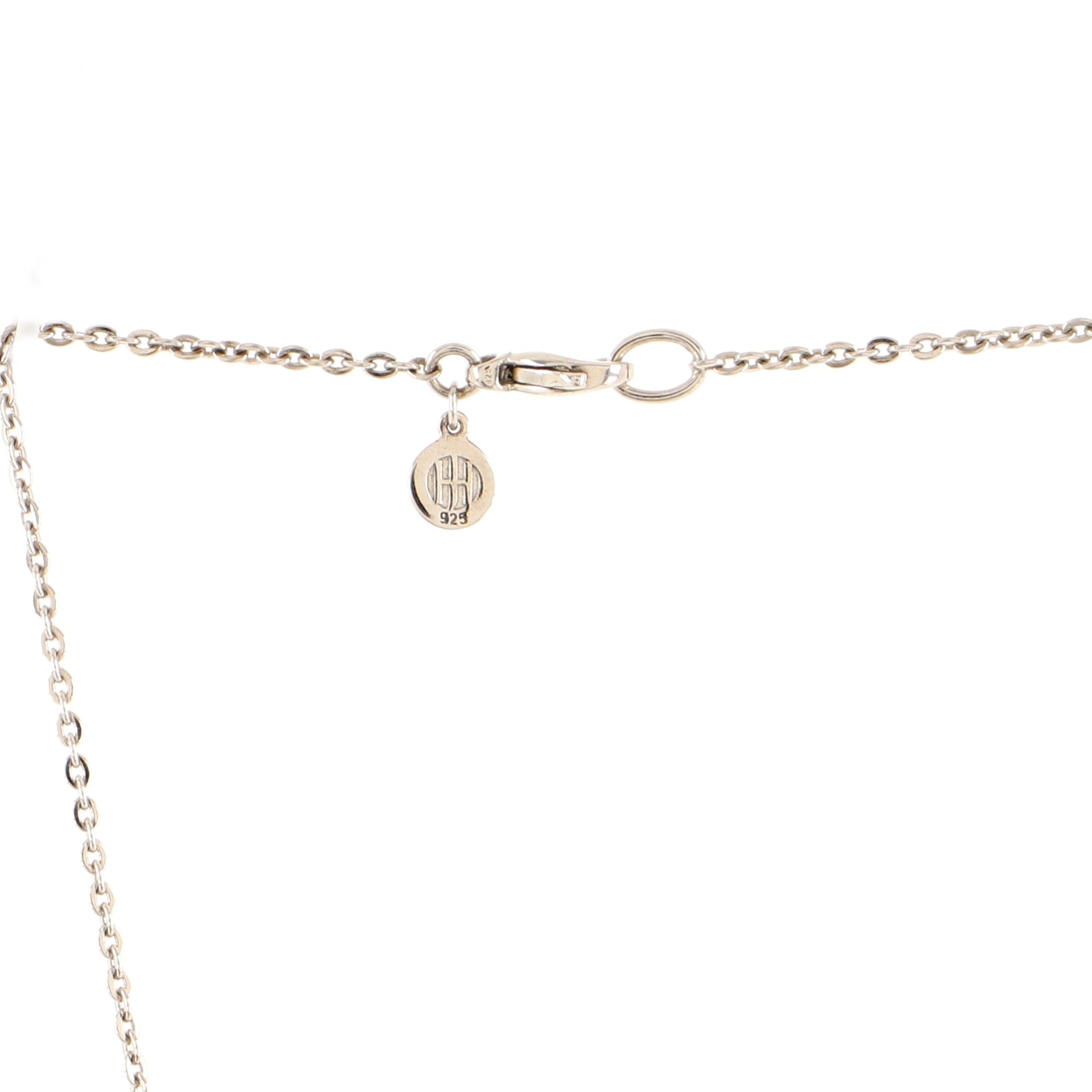 Batu Kali Square Pendant Necklace Sterling Silver with White Topaz and White Sapphires