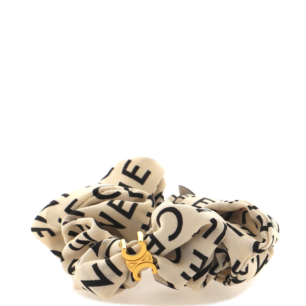 Triomphe Scrunchie Printed Silk with Metal XS