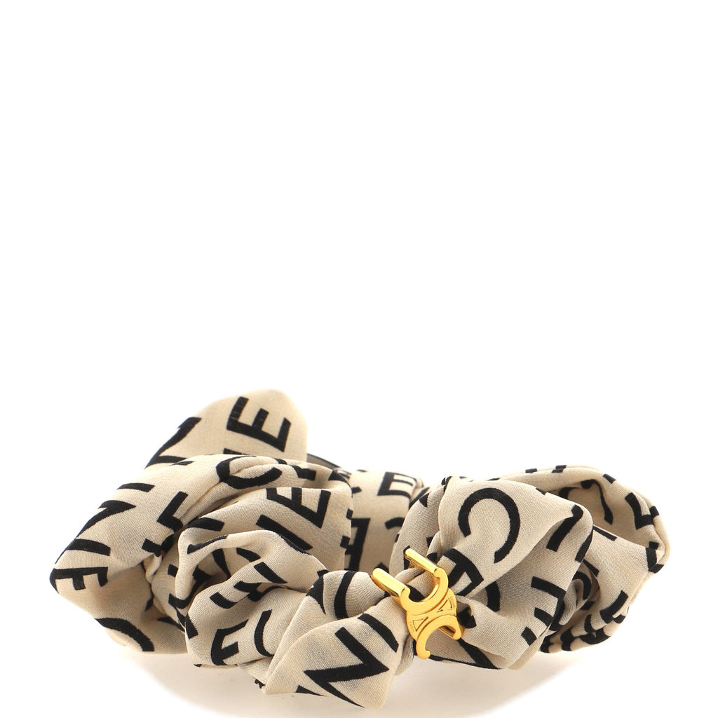 Triomphe Scrunchie Printed Silk with Metal XS